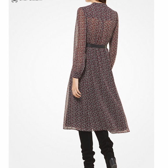 Michael Kors Tulip Pleated Chiffon Midi Dress - Picture 3 of 10